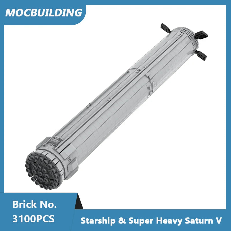MOC Building Blocks Space Starship & Super Heavy Saturn V 1:110 Scale Model DIY Assembled Bricks Educational Toys Gifts 3100PCS