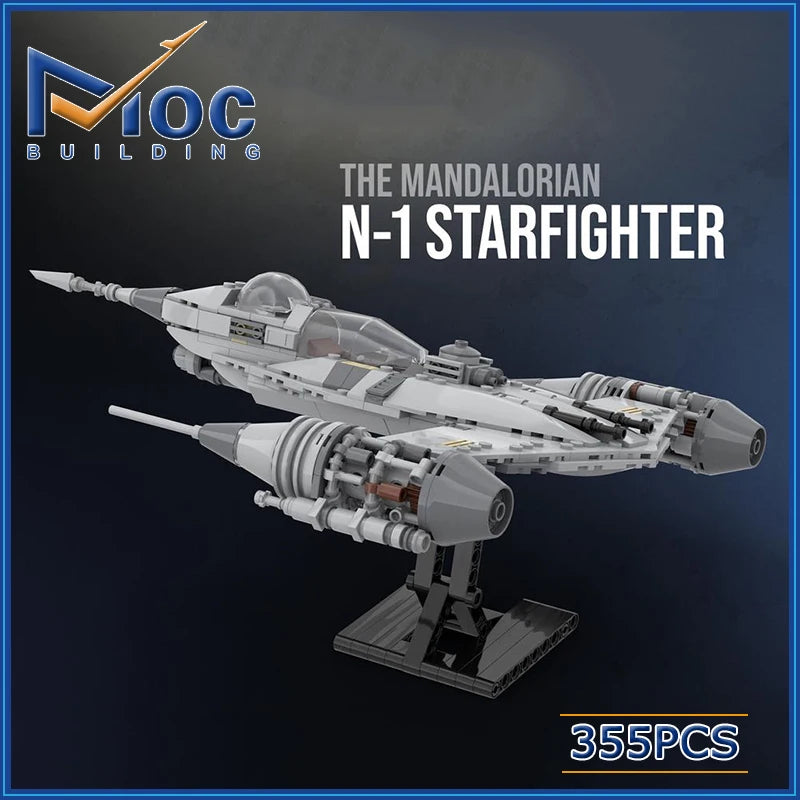 MOC Space Movie Military Series N-1 Starfighter Model Building Blocks DIY Spaceship Assemble Bricks Creative Toys Birthday Gifts
