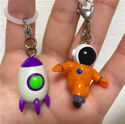 Original capsule toys kawaii Space Friends Mejirushi Accessory 2 Astronaut Rocket Alien UFO umbrella bottle mark pendant figures
