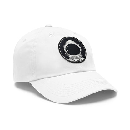Astronaut Leather Patch Dad Hat — Space Helmet Baseball Cap