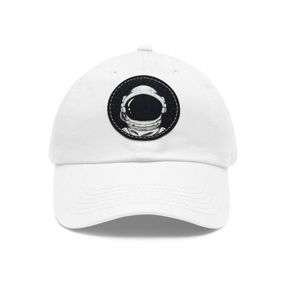 Astronaut Leather Patch Dad Hat — Space Helmet Baseball Cap