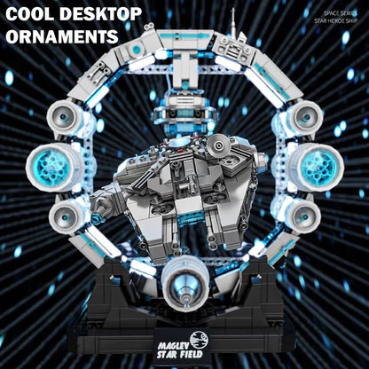 1196PCS MOC Technical Maglev Falcon Spaceship Building Blocks Magnetic Suspension War Spacecraft Bricks Toys Ornaments Kids Gift