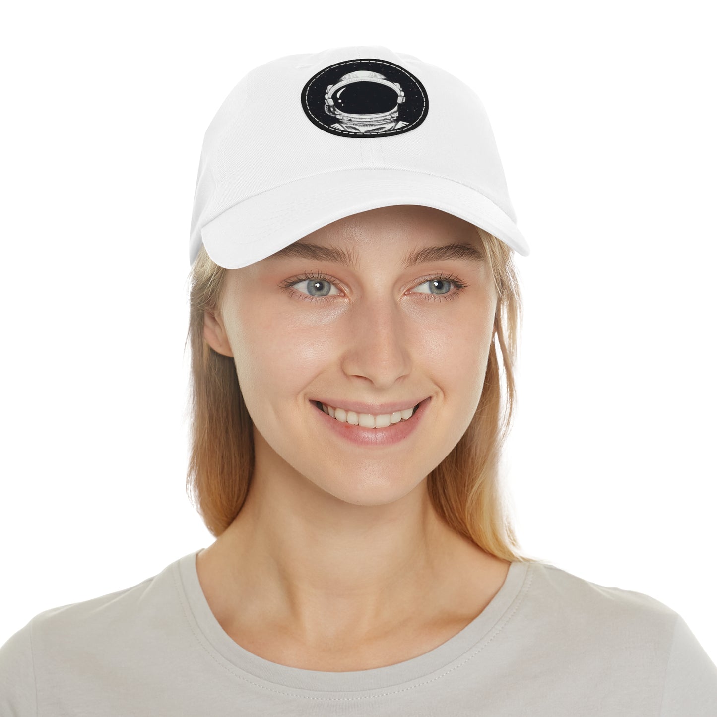 Astronaut Leather Patch Dad Hat — Space Helmet Baseball Cap