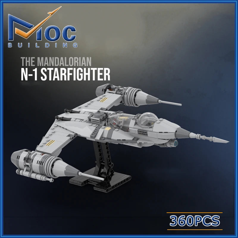 MOC Space Movie Military Series N-1 Starfighter Model Building Blocks DIY Spaceship Assemble Bricks Creative Toys Birthday Gifts