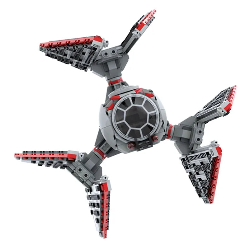 677PCS NEW MOC Movie Series Space War Defenders TIE Fighter Spaceship Model Building Blocks Bricks Toy Kids Boy Birthday Gift
