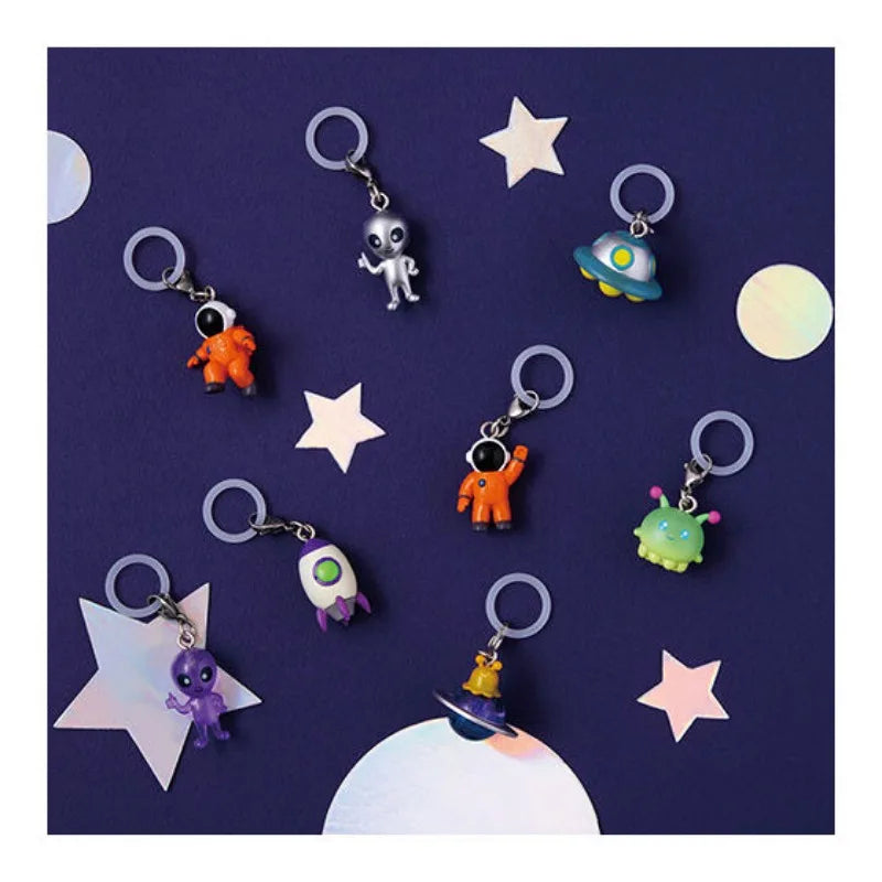 Original capsule toys kawaii Space Friends Mejirushi Accessory 2 Astronaut Rocket Alien UFO umbrella bottle mark pendant figures