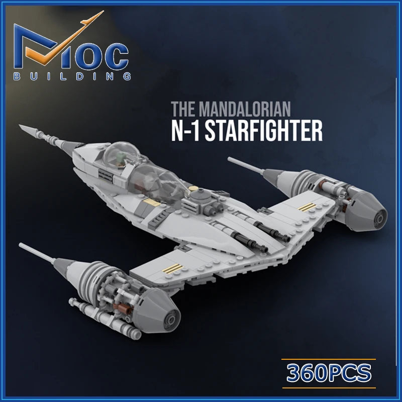 MOC Space Movie Military Series N-1 Starfighter Model Building Blocks DIY Spaceship Assemble Bricks Creative Toys Birthday Gifts