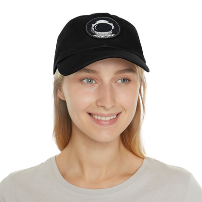 Astronaut Leather Patch Dad Hat — Space Helmet Baseball Cap