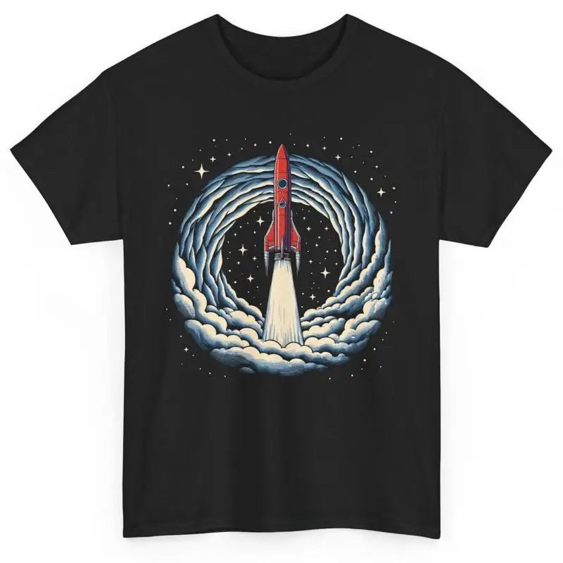 Astronaut Space T Shirt Artistic Spaceship Rocket