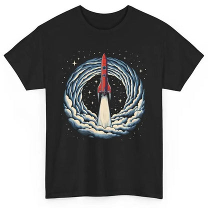Astronaut Space T Shirt Artistic Spaceship Rocket