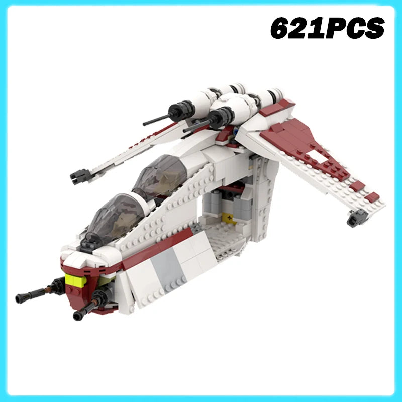 621PCS MOC-241666 NEW Republic Gunship Space Wars Series Movie Spaceship Model Building Blocks Bricks Assembly Toy Birthday Gift