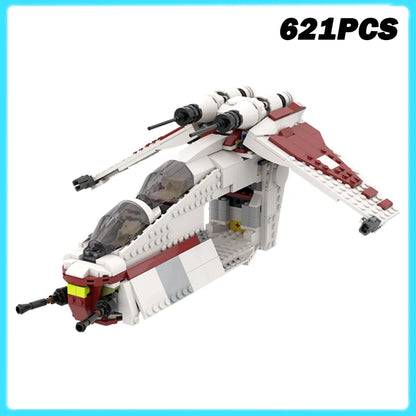 621PCS MOC-241666 NEW Republic Gunship Space Wars Series Movie Spaceship Model Building Blocks Bricks Assembly Toy Birthday Gift