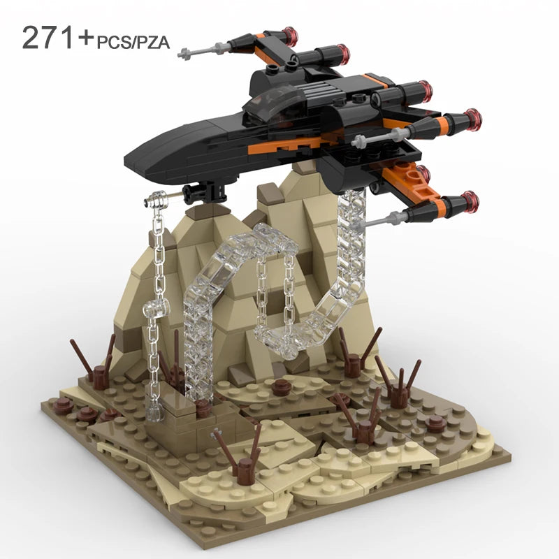 MOC Floating Starfighter Building Blocks Model Imperial Republic Gunship Spaceship DIY Assembly Bricks Childrens Toys Xmas Gifts