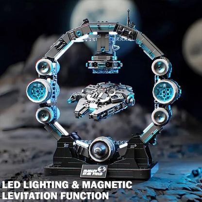 1196PCS MOC Technical Maglev Falcon Spaceship Building Blocks Magnetic Suspension War Spacecraft Bricks Toys Ornaments Kids Gift